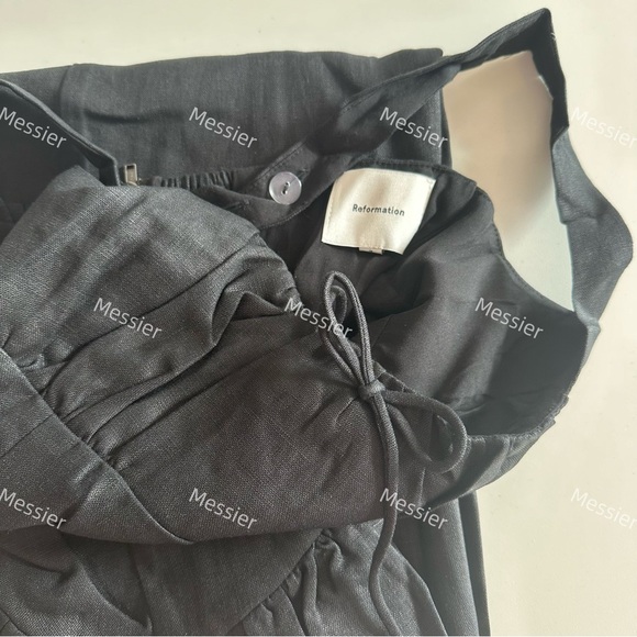 Reformation Balia Linen Dress in Black - Picture 11 of 13